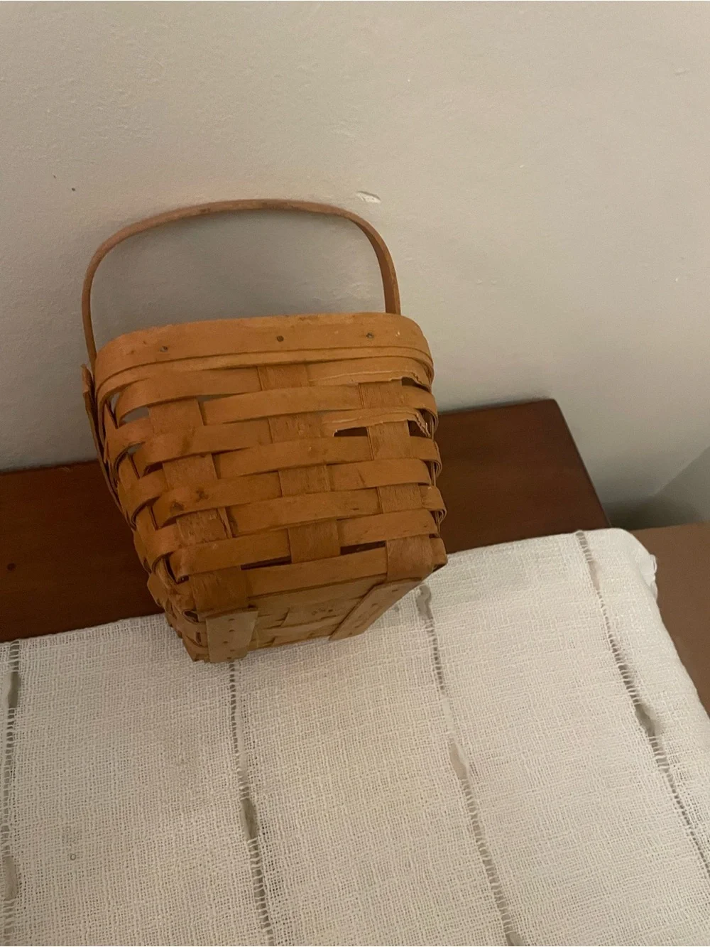 Woven Wood Market Basket - Brown